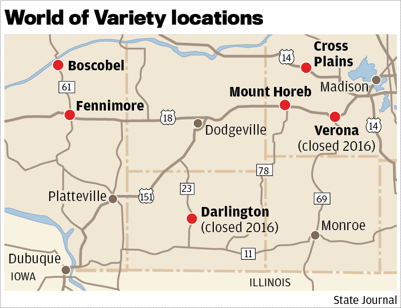 World of Variety map